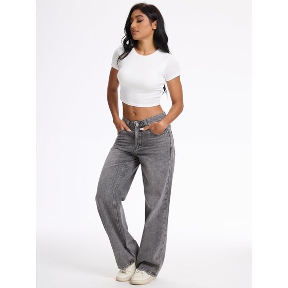 Women’s Straight Leg Jeans Denim Large Casual Vintage Boyfriend Fit - Picture 8 of 8